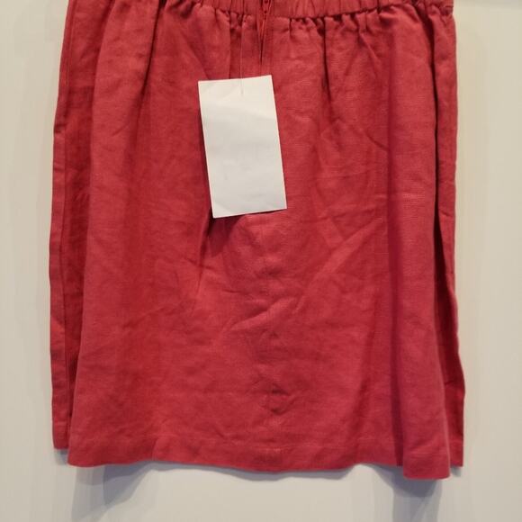 Coral Linen Skirt, Flat front Elasticized Back Comfortable Women's Size M NWOT - Picture 3 of 4